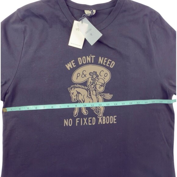 NEW P&Co We Don't Need No Fixed Abode Cowboy T-Shirt Men Size Large Black - Picture 7 of 8